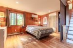 Ground level queen bedroom/living area with mini split heating and cooling